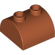 Lego kostka (kostička) 2x2 půlkulatá nahoře, tmavě oranžová (4624987)